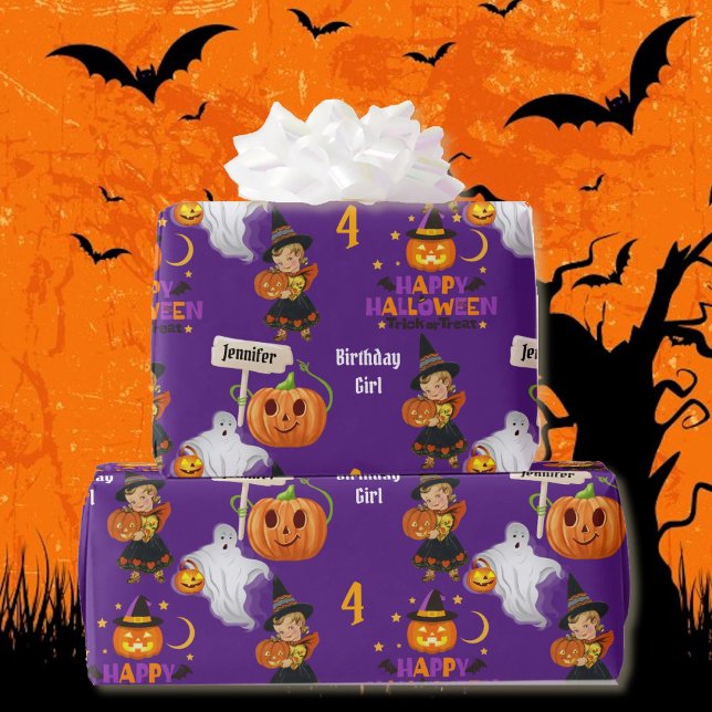 Papel De Regalo Niños de Halloween nombran a la personalidad del c (30 inches wide)