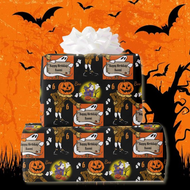 Papel De Regalo Niños de Halloween nombran a la personalidad del c (30 inches wide)