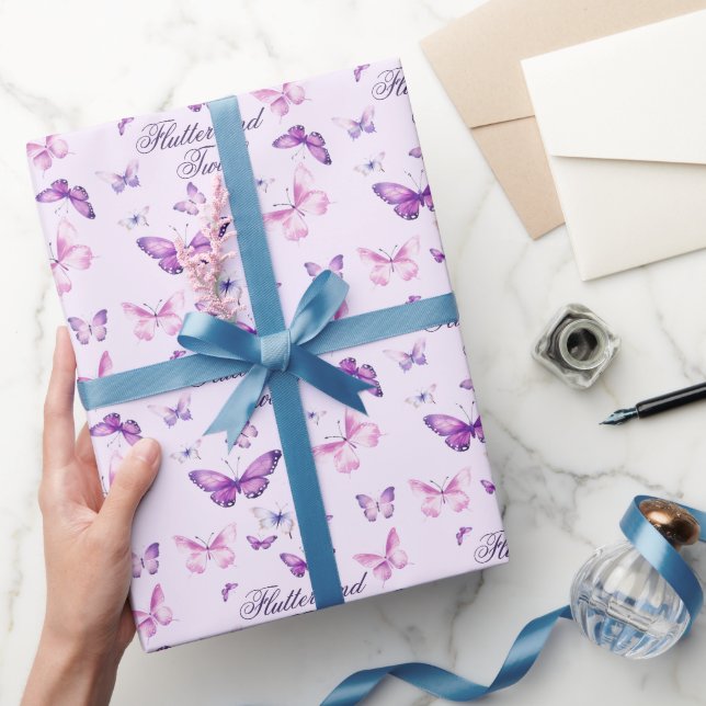 Papel De Regalo Niños de mariposa rosa morado (Regalar)
