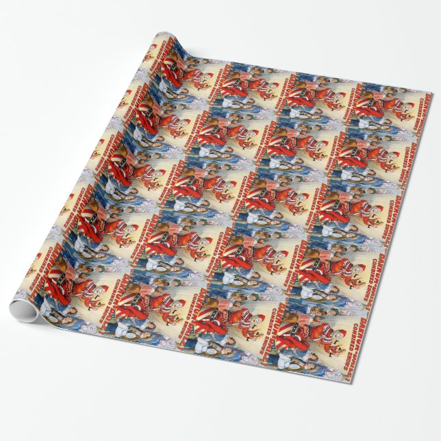 Papel De Regalo Niños del poster del circo del payaso de los (Desenrollado)