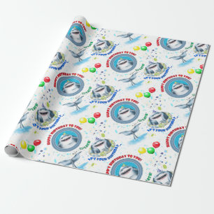 Papel De Regalo Niños del tema del tiburón Fiesta de cumpleaños