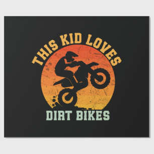 Papel De Regalo Niños Divertida Moto de Cross