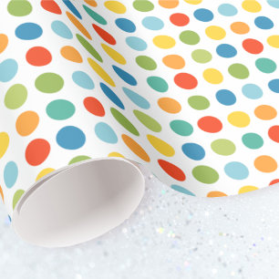 Papel De Regalo Niños divertidos y coloridos Polka Patrón de punto