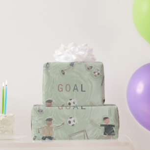 Papel De Regalo Niños divertidos y lindos jugando fútbol
