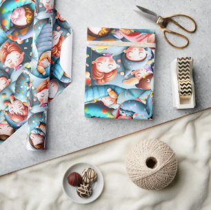 Papel De Regalo Niños durmiendo sonámbulos baboso pajama fiesta di