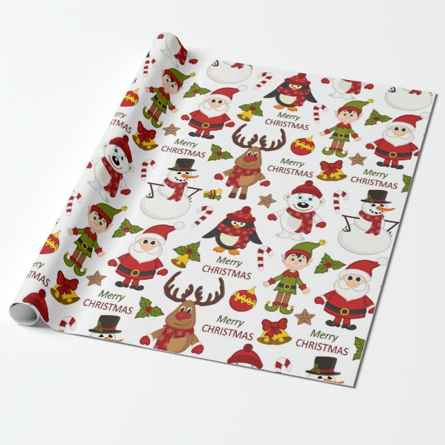Papel De Regalo Niños Feliz Navidad (Desenrollado)
