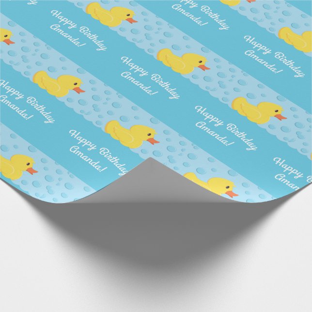 Papel De Regalo Niños Fiestas de cumpleaños de Rubber Ducky bebé (Esquina)
