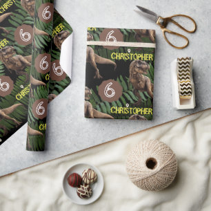 Papel De Regalo Niños Fiestas de Dinosaurios Cumpleaños Trex