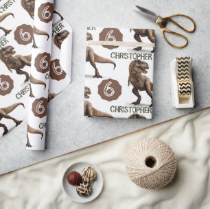 Papel De Regalo Niños Fiestas de Dinosaurios Cumpleaños Trex