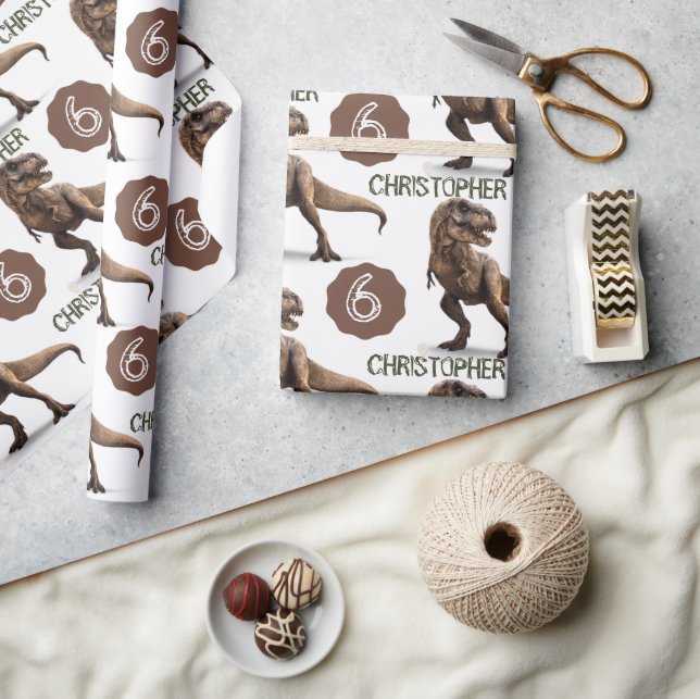 Papel De Regalo Niños Fiestas de Dinosaurios Cumpleaños Trex (Artesanía)