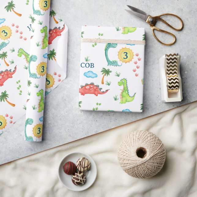 Papel De Regalo Niños Fiestas de Dinosaurios Cute Cumpleaños Trex (Artesanía)