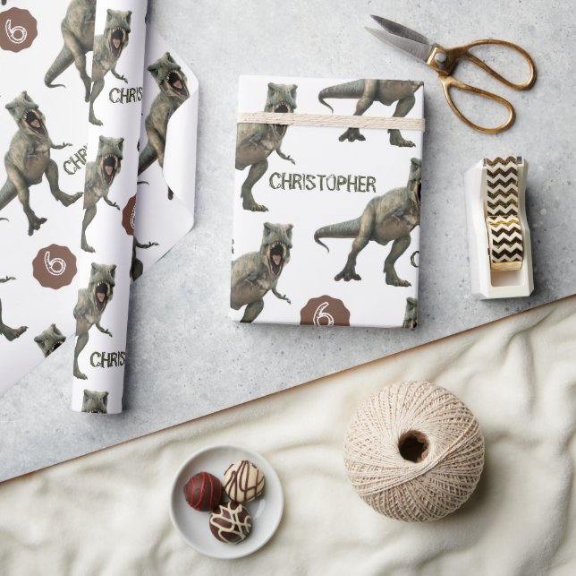 Papel De Regalo Niños Fiestas de dinosaurios Guay Cumpleaños Trex (Artesanía)