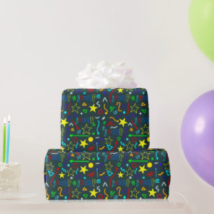 Papel De Regalo Niños Guay Neon Trampoline Niños Cumpleaños