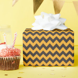 Papel De Regalo Niños Halloween Chevron Naranja Negro
