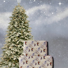 Papel De Regalo Niños japoneses rodando grandes bolas de nieve