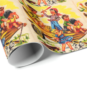 Papel De Regalo niños jugando a piratas