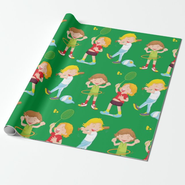 Papel De Regalo Niños jugando al deporte (Desenrollado)