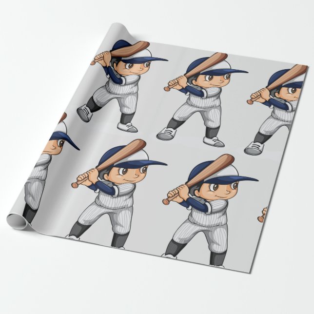 Papel De Regalo Niños jugando béisbol (Desenrollado)
