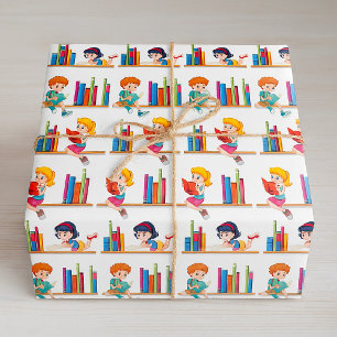 Papel De Regalo Niños leyendo libros