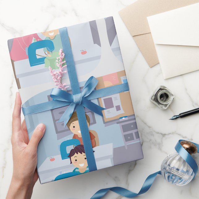 Papel De Regalo Niños masticando clases de divertidos y aprendiend (Subido por el creador)