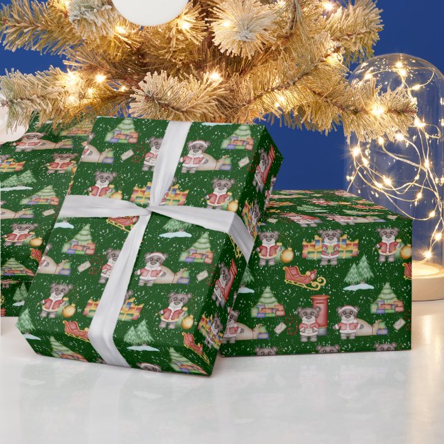 Papel De Regalo Niños Navidades adoran a los animales festivos (Vacaciones)