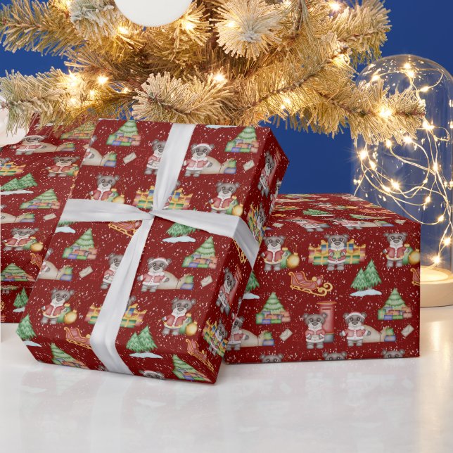 Papel De Regalo Niños Navidades adoran a los animales festivos (Vacaciones)