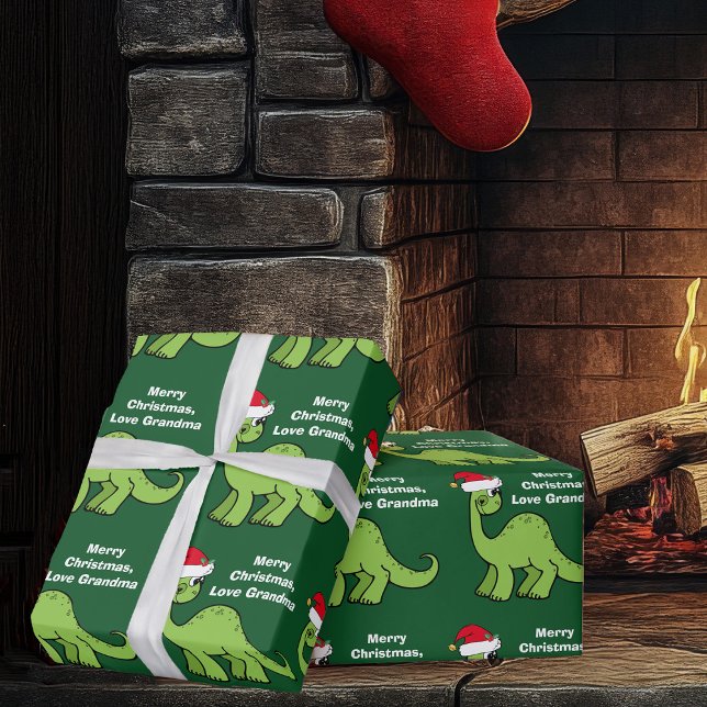 Papel De Regalo Niños Navidades Dinosaurios Cute Personalizado Ver (Subido por el creador)