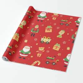 Papel De Regalo Niños Navidades Santa & Toys de 15 x 15 m