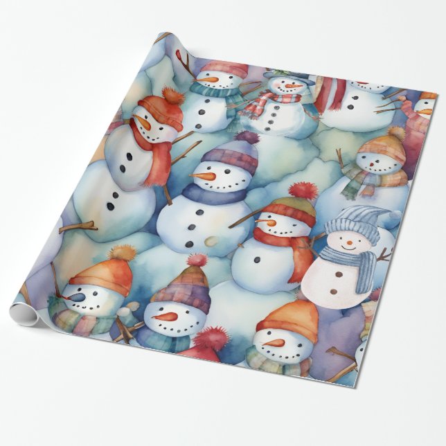 Papel De Regalo Niños navidades Snowman (Desenrollado)