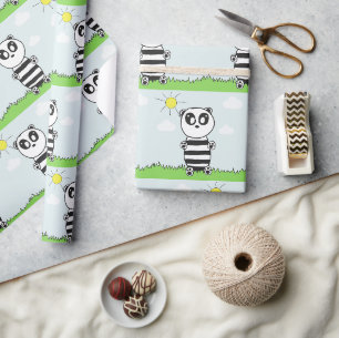 Papel De Regalo Niños Panda