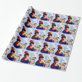 Papel De Regalo Niños pequeños, caracoles y perros con pipa (perso