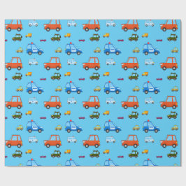 Papel De Regalo Niños Personalizados Coches Cumpleaños Wrap