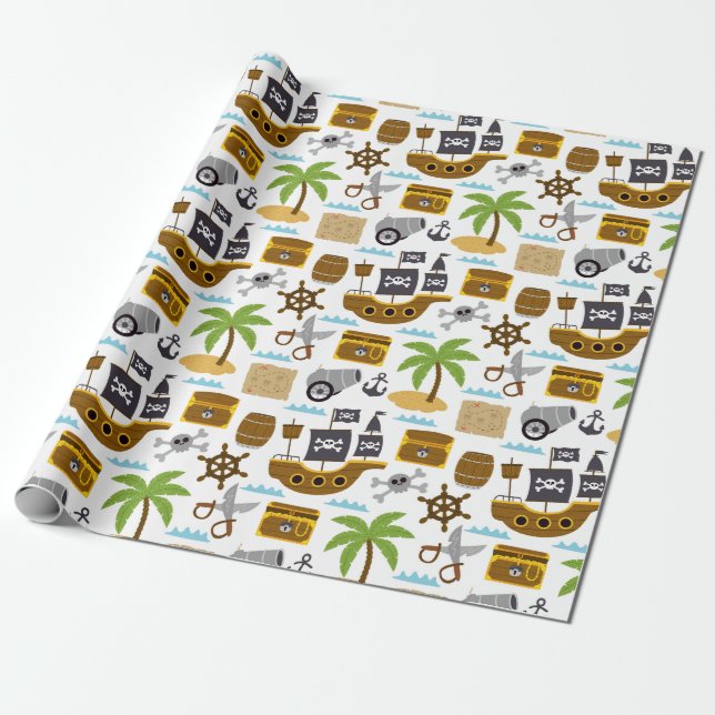 Papel De Regalo Niños Pirata  (Desenrollado)