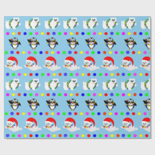 Papel De Regalo Niños polares en filas