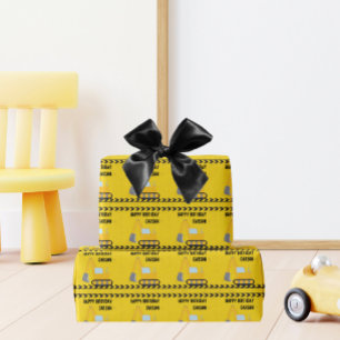 Papel De Regalo Niños Vehículos de Construcción Niños Personal