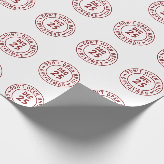 Papel De Regalo No abrir hasta el sello de los Navidades (Esquina)