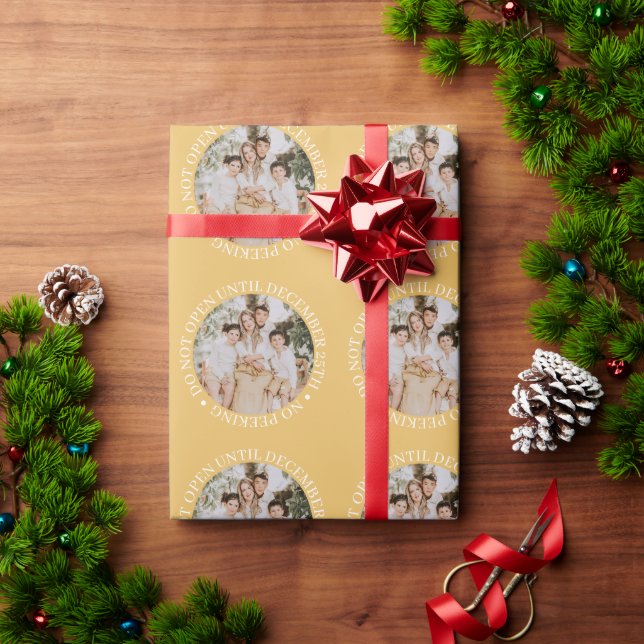 Papel De Regalo No Abrir Hasta Navidad de Oro (Regalo de vacaciones)