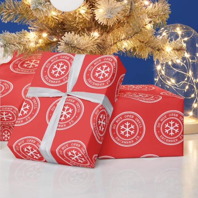 Papel De Regalo No abrir hasta que los Navidades rojos envuelvan p (Vacaciones)
