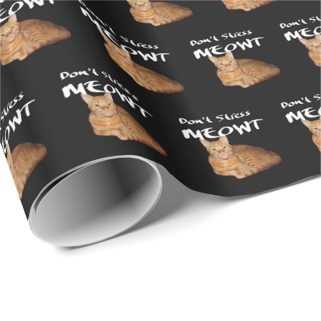 Papel De Regalo No enfades a Meowt - un gato Naranja me estresa (Esquina del rollo)