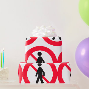 Papel De Regalo No hay peatones en el Rótulo por carretera