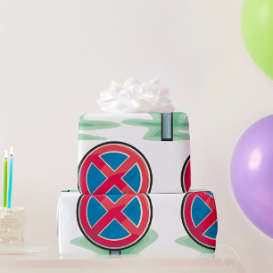 Papel De Regalo No hay símbolo de tráfico rojo de Rótulo de carret