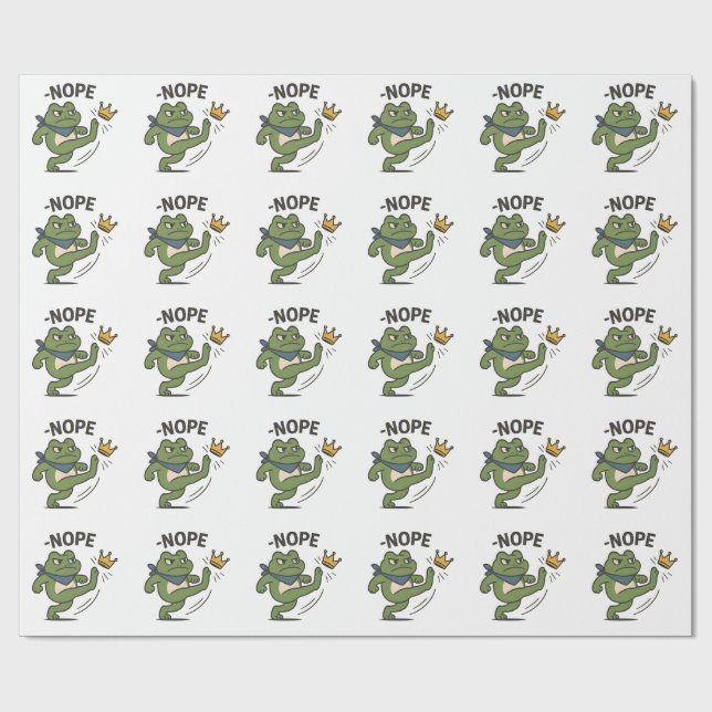 Papel De Regalo No Kings in America Frog No Kings Democracy (Superficie plana)