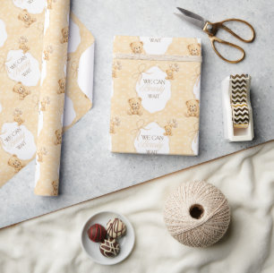 Papel De Regalo No Podemos Esperar Más Oso De Peluche Neutral Baby