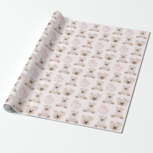 Papel De Regalo No Podemos Esperar Más Oso De Peluche Rosa Baby Sh