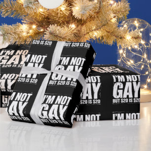 Papel De Regalo No soy gay pero $20 son $20 divertido LGBTQ