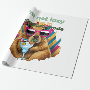 Papel De Regalo No soy perezoso, estoy en modo capibara, divertido