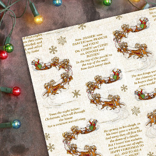 Papel De Regalo Noche antes de los Navidades de Santa Sleigh