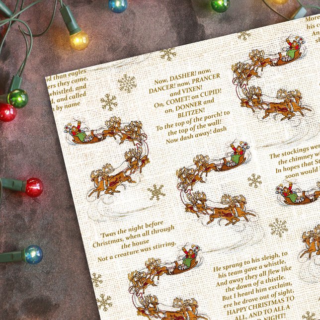 Papel De Regalo Noche antes de los Navidades de Santa Sleigh (Subido por el creador)