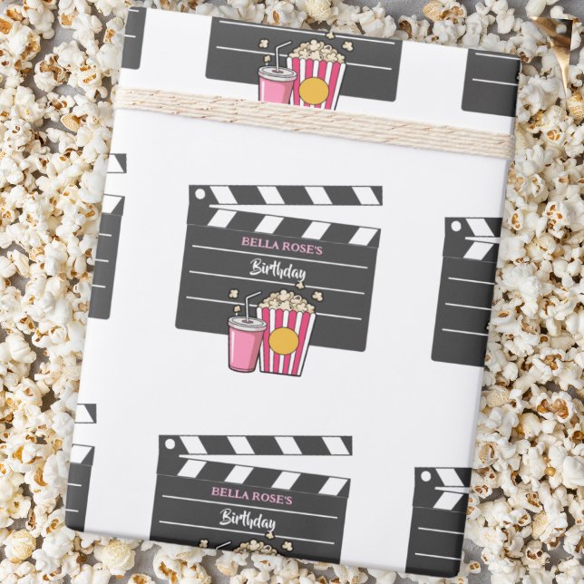 Papel De Regalo Noche de Cine Cumpleaños Para Niñas (Subido por el creador)