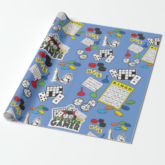 Papel De Regalo Noche de juego, juegos de mesa y rompecabezas de p